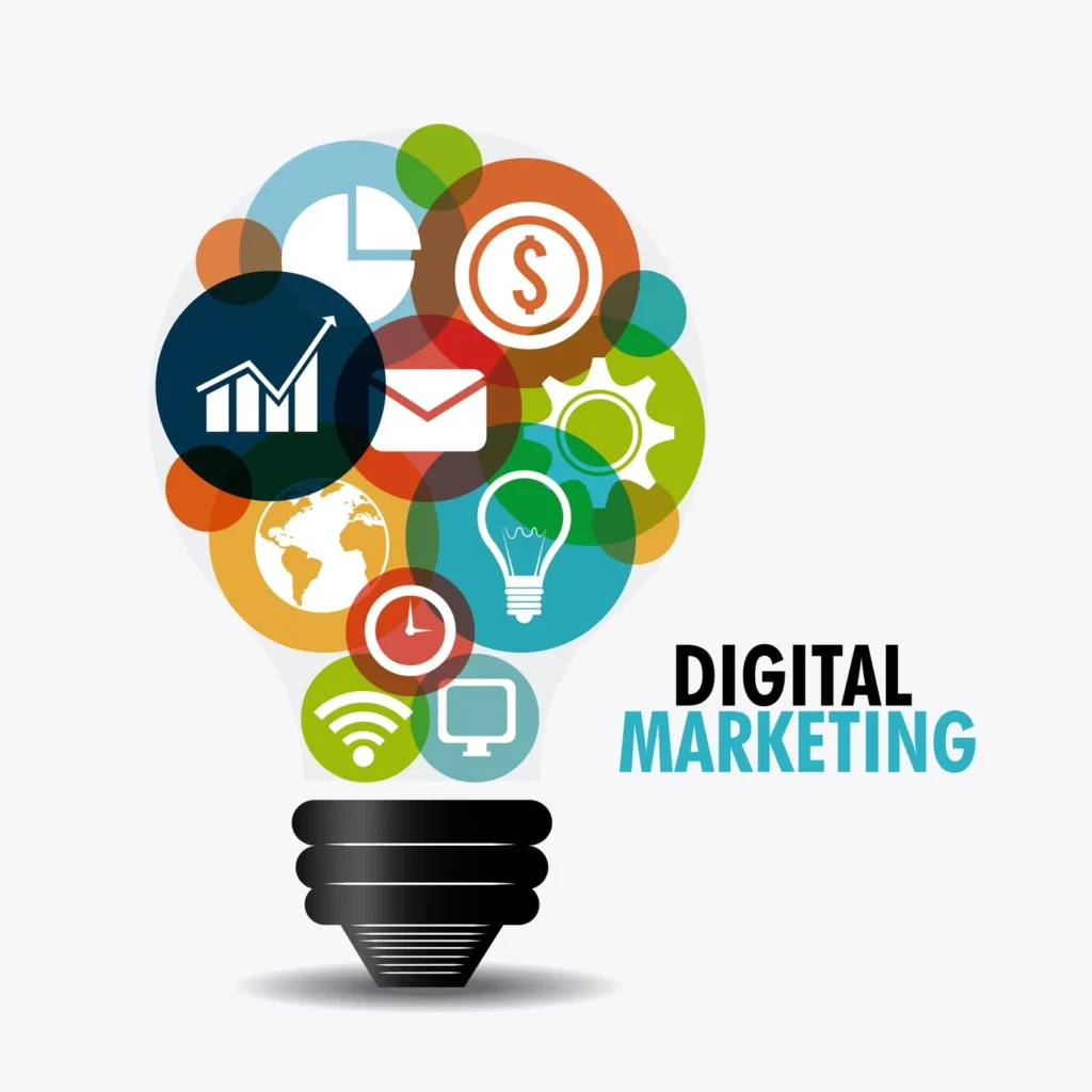 The Bulb Shaped digital marketing service features logo