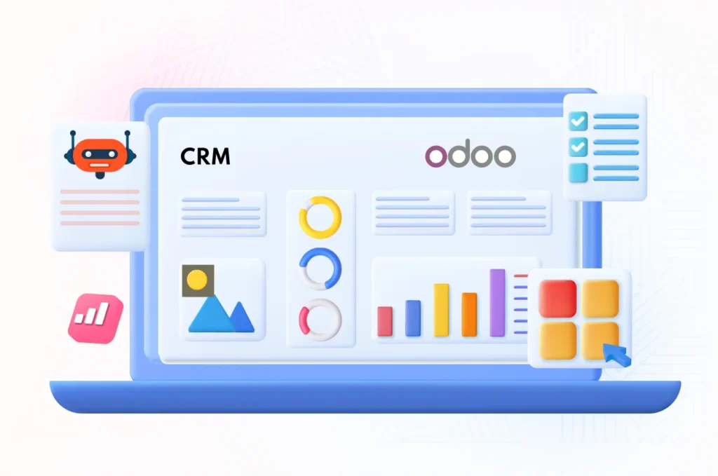 Odoo CRM dashboard illustrating the process of creating a customer relationship management system in Dubai, UAE.