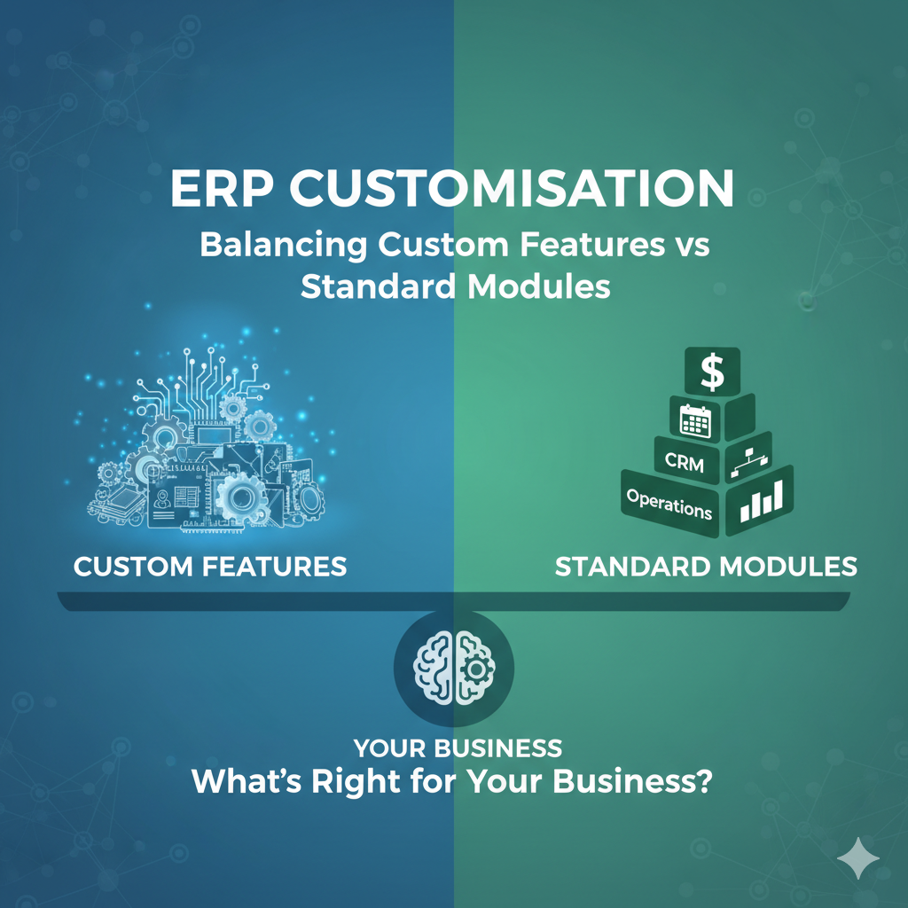 Read more about the article ERP Customisation: Balancing Custom Features vs Standard Modules — What’s Right for Your Business?